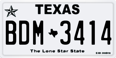 TX license plate BDM3414