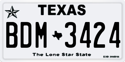 TX license plate BDM3424