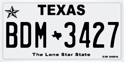 TX license plate BDM3427