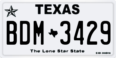 TX license plate BDM3429
