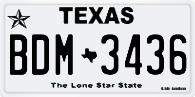 TX license plate BDM3436