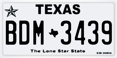 TX license plate BDM3439