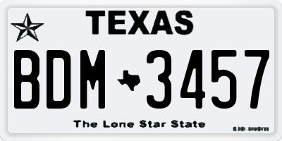 TX license plate BDM3457