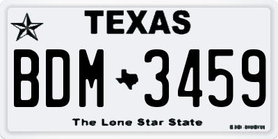 TX license plate BDM3459
