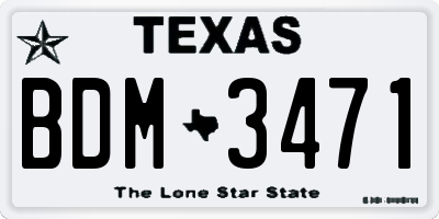 TX license plate BDM3471