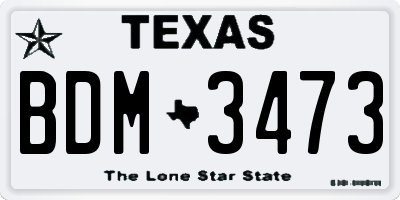 TX license plate BDM3473