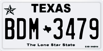 TX license plate BDM3479