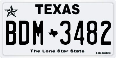 TX license plate BDM3482