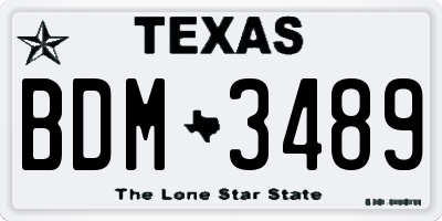 TX license plate BDM3489