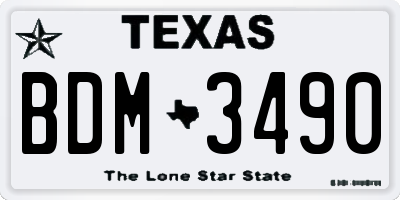 TX license plate BDM3490