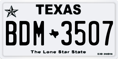 TX license plate BDM3507