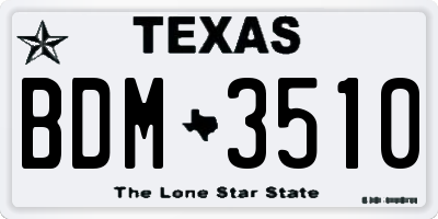 TX license plate BDM3510