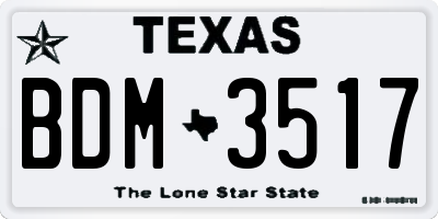 TX license plate BDM3517