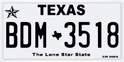 TX license plate BDM3518