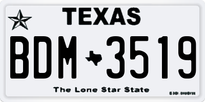 TX license plate BDM3519