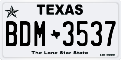 TX license plate BDM3537