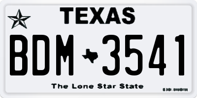 TX license plate BDM3541