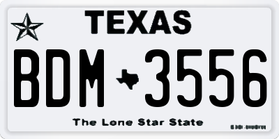 TX license plate BDM3556