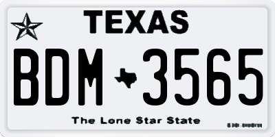 TX license plate BDM3565