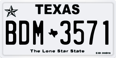 TX license plate BDM3571