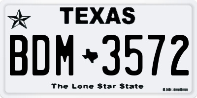 TX license plate BDM3572