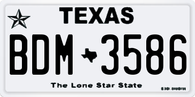 TX license plate BDM3586