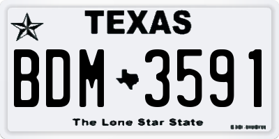 TX license plate BDM3591