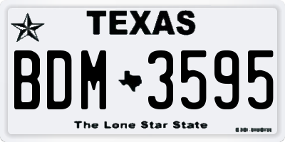 TX license plate BDM3595