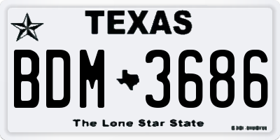 TX license plate BDM3686