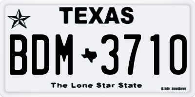 TX license plate BDM3710