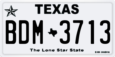 TX license plate BDM3713