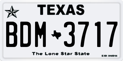 TX license plate BDM3717