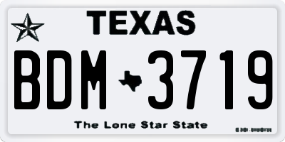 TX license plate BDM3719