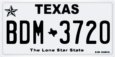TX license plate BDM3720