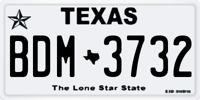 TX license plate BDM3732