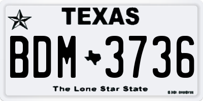 TX license plate BDM3736