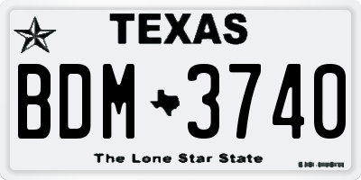 TX license plate BDM3740