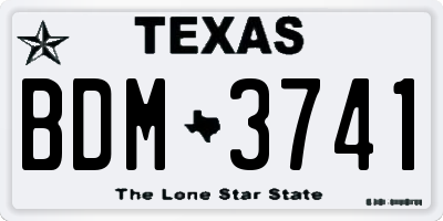 TX license plate BDM3741