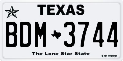 TX license plate BDM3744