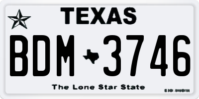 TX license plate BDM3746