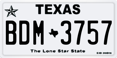 TX license plate BDM3757