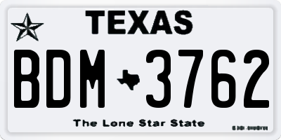 TX license plate BDM3762