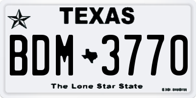 TX license plate BDM3770