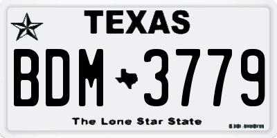 TX license plate BDM3779