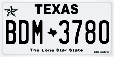 TX license plate BDM3780