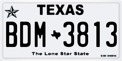 TX license plate BDM3813