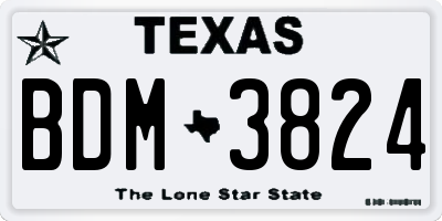 TX license plate BDM3824