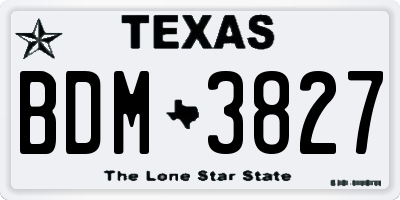 TX license plate BDM3827