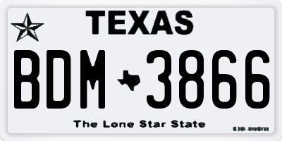 TX license plate BDM3866