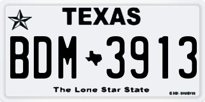 TX license plate BDM3913